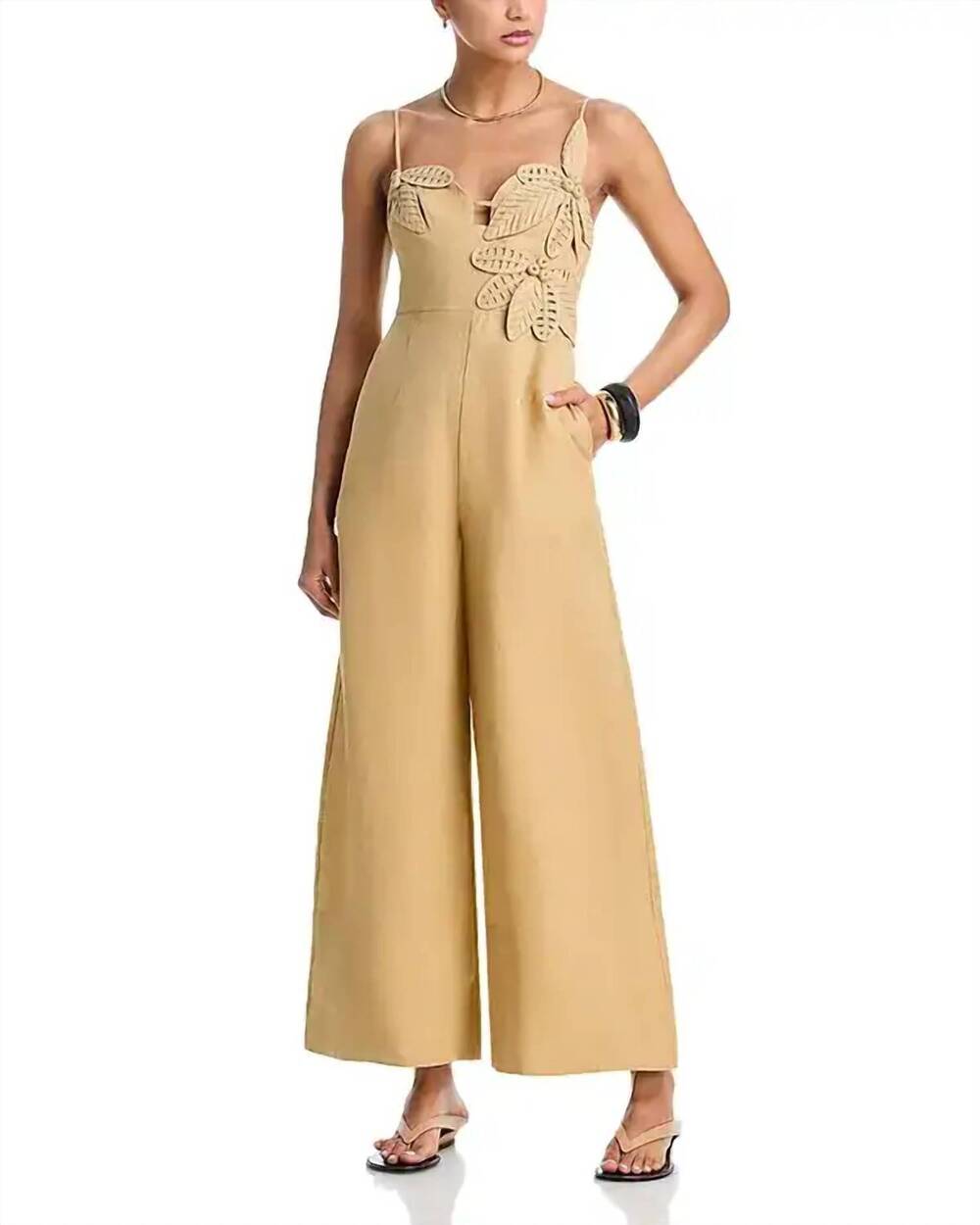 NEW FARM RIO flowered jumpsuit in sand